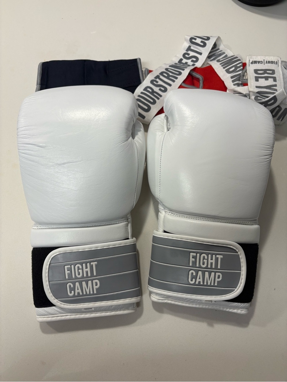 White Fight Camp Boxing Gloves